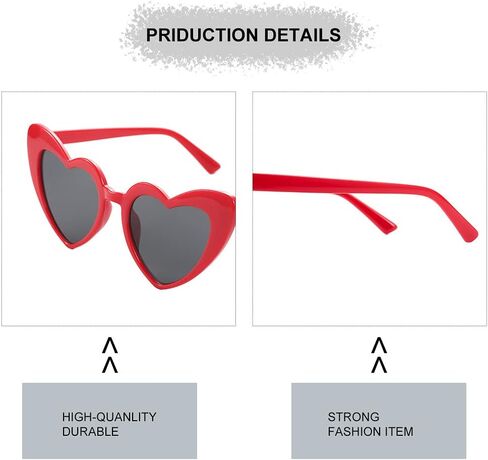 GEMILY Heart Sunglasses Fashion Red Love Party Valentine's Day.Glasses Novelty Summer Outdoor Eyewear Rave Accessory for Women and Girls in Saudi Arabia