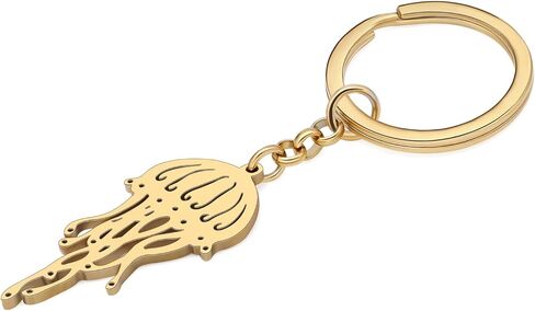 YAYAKO Novelty Jellyfish Keychain Stainless Steel Car Key Rings Accessories Cute Fish Gifts for Women Girls Ocean Decorations in Saudi Arabia