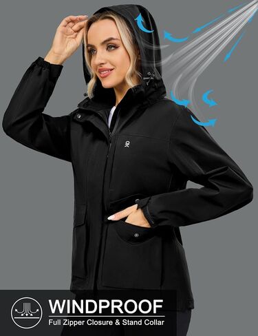 Little Donkey Andy Women's Softshell Jacket Lightweight Windbreaker Jacket with Hood Waterproof Outdoor Camping Hiking in Saudi Arabia