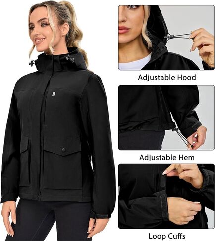 Little Donkey Andy Women's Softshell Jacket Lightweight Windbreaker Jacket with Hood Waterproof Outdoor Camping Hiking in Saudi Arabia