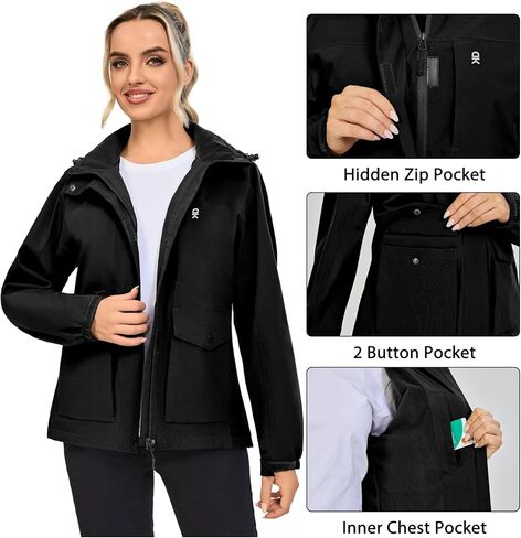 Little Donkey Andy Women's Softshell Jacket Lightweight Windbreaker Jacket with Hood Waterproof Outdoor Camping Hiking in Saudi Arabia