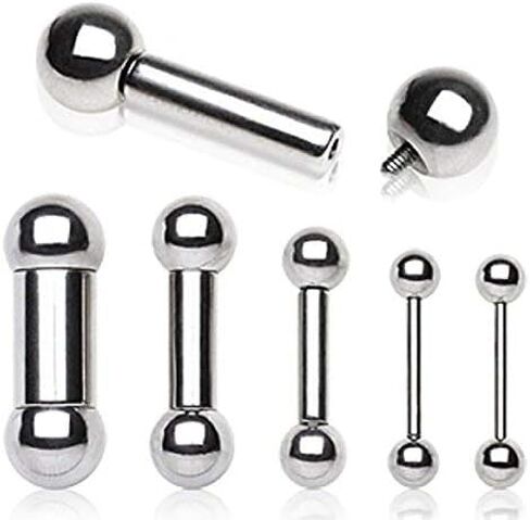 WildKlass Jewelry Internal Threaded Barbell 316L Surgical Steel 16GA 14GA 12GA 10GA 8GA 6GA 4GA 2GA 0GA 00GA in Saudi Arabia