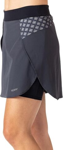 Terry Vista Skort, Women's Cycling Skirt with Attached Internal Padded Liner Short, 16.5 Inch Inseam in Saudi Arabia