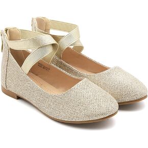 HeMarIsle Toddler Little Girl Mary Jane Dress Shoes - Ballet Flats for Girl Party School Wedding Shoes