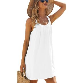 iGENJUN Womens Beach Cover Up Tank Dress Casual Vacation Beach Outfit Summer Cover Up Dress Summer 2023 in Saudi Arabia