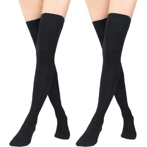 Zando Womens Long Thigh High Socks Cotton Over the Knee High Socks Thin Thigh High Stockings Pack for Daily Wear in Saudi Arabia