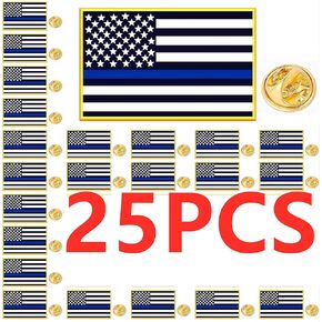 HAFILO دبوس معدني صغير مستطيل على شكل علم الشرطة الأمريكية، دبوس رفيع باللون الأزرق، دبوس كبير لدعم إنفاذ القانون in Kuwait