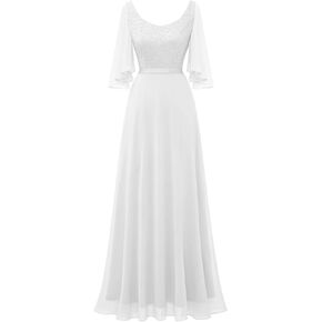 فساتين وصيفة العروس النسائية من DRESSTELLS لحفلات الزفاف فساتين أم العروس مزدوجة على شكل حرف v وخصر إمبراطوري فساتين رسمية