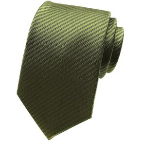 Elfeves Men's Solid Color Ties Fine Stripe Smooth Graduation Formal Suit Necktie