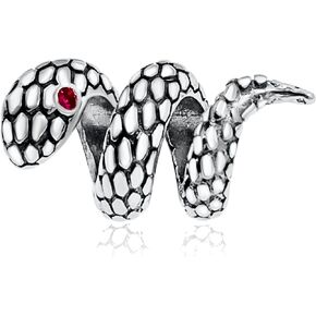 BOLENVI Snake Serpent Red CZ Eyes 925 Sterling Silver Pendant Charm Bead For Pandora & Similar Charm Bracelets or Necklaces in Saudi Arabia