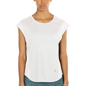icyzone Workout T-Shirt for Women - Fitness Gym Yoga Running Exercise Cap Sleeves Tops