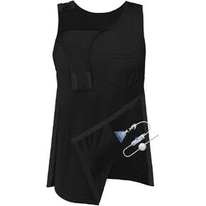 Mastectomy Recovery Tank Top with Drain Pockets Unisex Post Shoulder Surgery Shirts Full Snap Rotator Cuff Recovery Clothing in Kuwait