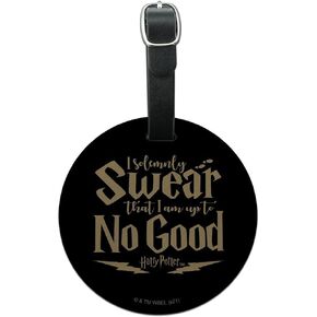 Harry Potter I Am Up to No Good Round Leather Luggage Card Carry-On ID Tag in Kuwait