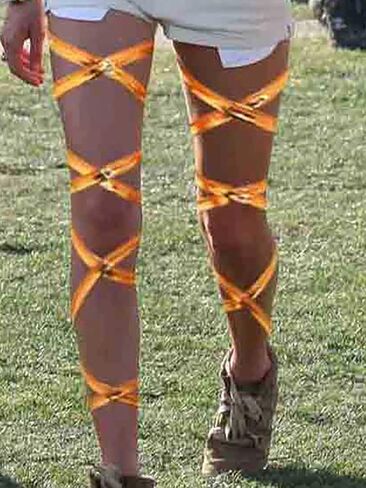 Wosois مثير الساق يلتف لامعة القوطية ضمادة الرباط حزام مهرجان الهذيان الرقص حزب زي للنساء والفتيات in Kuwait