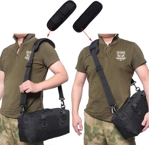 وسادة حزام كتف قابلة للفصل لشنطة الظهر والكاميرا واللابتوب والماسنجر والجيتار (عبوة من قطعتين)، اسود × 2، M, أسود × 2, Medium in Kuwait