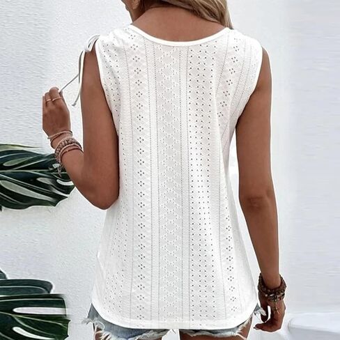 Lwsyeun Women's Fake Button Tank Top U-Neck Sexy Summer Casual Slim Vest Sleeveless Cute Basic Cami Blouse in Saudi Arabia