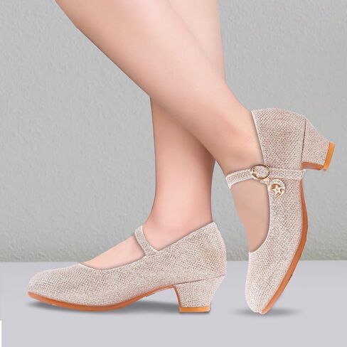 حذاء ماري جين للفتيات من MEJORMEN بكعب منخفض للحفلات وحفلات زفاف الأميرة بخطاف وحلقة قابلة للتعديل للفتيات - الأطفال الصغار/الأطفال الكبار in Kuwait