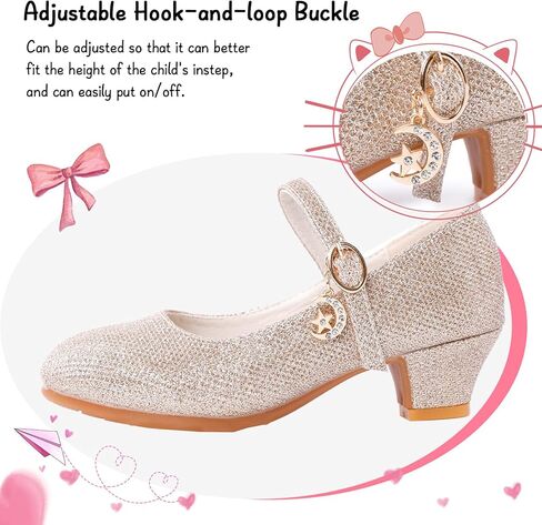 حذاء ماري جين للفتيات من MEJORMEN بكعب منخفض للحفلات وحفلات زفاف الأميرة بخطاف وحلقة قابلة للتعديل للفتيات - الأطفال الصغار/الأطفال الكبار in Kuwait