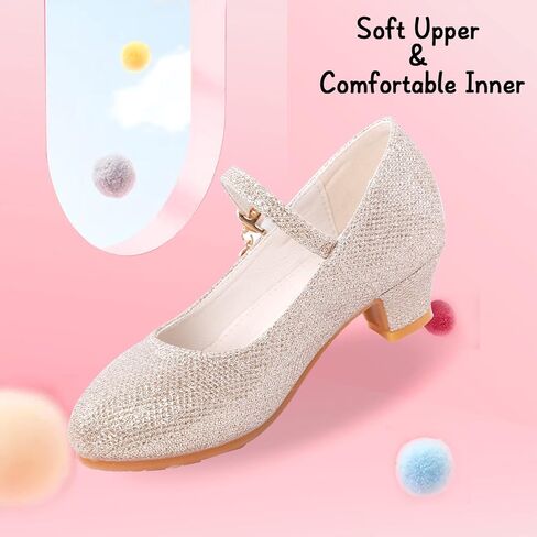 حذاء ماري جين للفتيات من MEJORMEN بكعب منخفض للحفلات وحفلات زفاف الأميرة بخطاف وحلقة قابلة للتعديل للفتيات - الأطفال الصغار/الأطفال الكبار in Kuwait