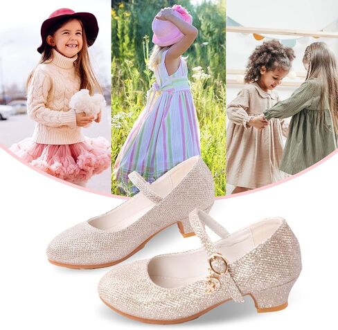 حذاء ماري جين للفتيات من MEJORMEN بكعب منخفض للحفلات وحفلات زفاف الأميرة بخطاف وحلقة قابلة للتعديل للفتيات - الأطفال الصغار/الأطفال الكبار in Kuwait