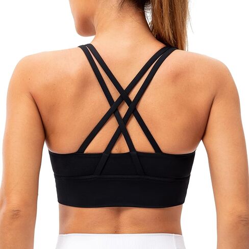 حمالة صدر رياضية Lavento Strappy للنساء مبطنة ذات خط طويل ودعم متوسط ​​لتدريبات اليوجا in Kuwait