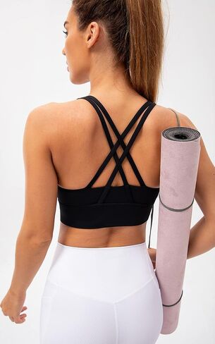 حمالة صدر رياضية Lavento Strappy للنساء مبطنة ذات خط طويل ودعم متوسط ​​لتدريبات اليوجا in Kuwait