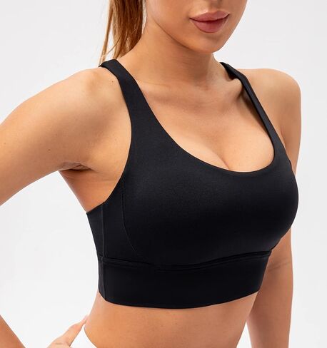 حمالة صدر رياضية Lavento Strappy للنساء مبطنة ذات خط طويل ودعم متوسط ​​لتدريبات اليوجا in Kuwait