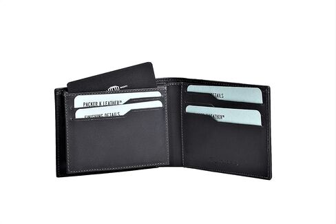 كولد فاير محفظة تكتيكية من الياف الكربون مع نافذة لبطاقة الهوية للرجال - محفظة مصنوعة يدويا من جلد كيه الاصلي للرجال نحيفة للغاية ثنائية الطي مع حجب تقنية تحديد الهوية بموجات الراديو. هدية للرجال. in Kuwait