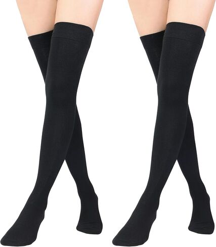 Zando Womens Long Thigh High Socks Cotton Over the Knee High Socks Thin Thigh High Stockings Pack for Daily Wear in Kuwait