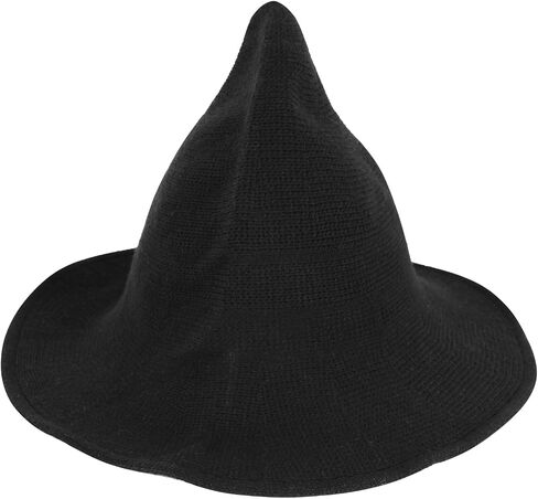 Sawowkuya 2 Pcs Halloween Witch Hat Wool Knitted Wizard Hats for Women Witches Party Masquerade Cosplay Costume Accessory in Saudi Arabia