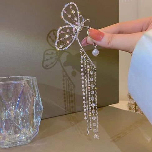 Butterfly Ear Cuff Zircon Butterfly Earrings for Women No Piercing Butterfly Wrap Earrings Dainty Butterfly Cartilage Earrings Gifts for Her in Kuwait