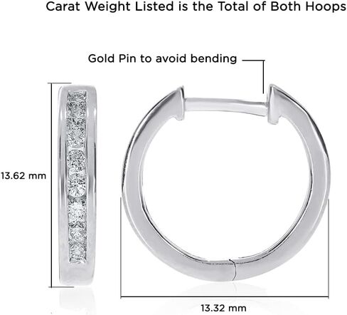 La Joya Lab Grown Diamond Huggie Earrings for Women | 1/4-1/2 CT TW 925 Sterling Silver Diamond Huggie Hoop Earrings | Dainty and Petite Small Diamond Hoop Earrings in Kuwait