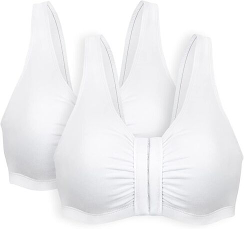 Bestform 5006014 حمالة صدر رياضية مريحة غير مبطنة من القطن القابل للتمدد مع إغلاق أمامي in Kuwait