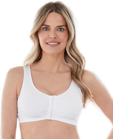 Bestform 5006014 حمالة صدر رياضية مريحة غير مبطنة من القطن القابل للتمدد مع إغلاق أمامي in Kuwait