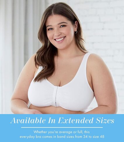 Bestform 5006014 حمالة صدر رياضية مريحة غير مبطنة من القطن القابل للتمدد مع إغلاق أمامي in Kuwait