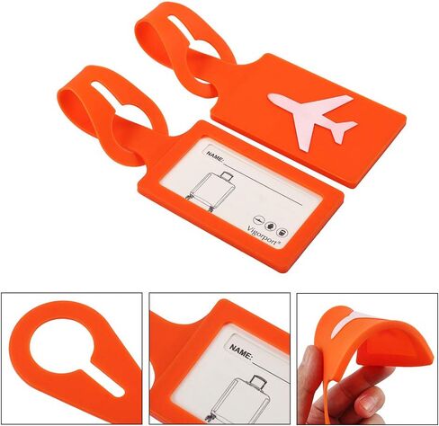 بطاقات الأمتعة المصنوعة من السيليكون مكونة من 4 قطع مع بطاقة هوية الاسم من Vigorport in Kuwait