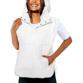 Rousytn Womens Oversized Pullover Puffer Jacket Long Sleeve Hooded Quilted Dolman Hoodies Lightweight Packable Coat