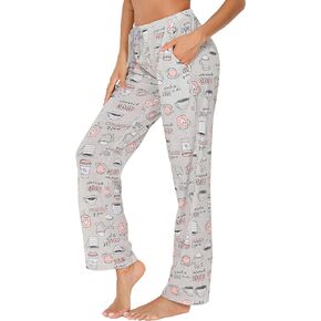 ENJOYNIGHT Women Cotton Lounge Pants Comfy Pajama Bottoms With Pockets&Drawstring