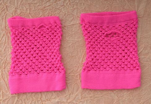 Ruwado 3 Pairs Fingerless Fishnet Gloves Neon Vintage Short Mesh Gloves for Women Girls Dress Up 70s Parties Costume in Saudi Arabia