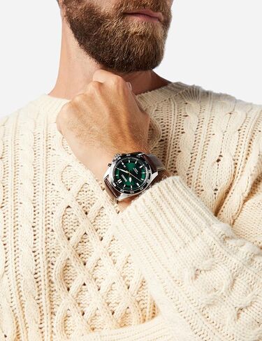 Seiko Herren-Uhr Kinetik Edelstahl mit Lederband in Saudi Arabia