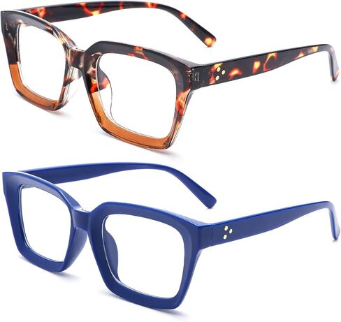 نظارات NULOOQ Fashion Vintage Square بدون وصفة طبية بعدسات شفافة للنساء والرجال، إطار سميك نظارات وهمية in Kuwait