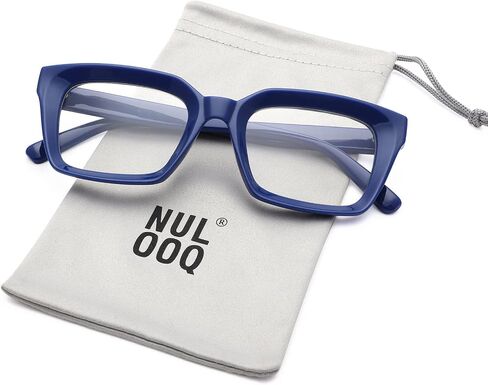 نظارات NULOOQ Fashion Vintage Square بدون وصفة طبية بعدسات شفافة للنساء والرجال، إطار سميك نظارات وهمية in Kuwait