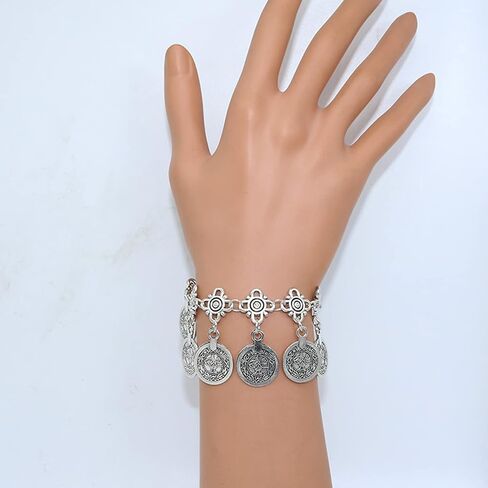 FUAHXYES Vintage Bohemian Coins Charming Bracelets Summer Adjustable Coin Tassel Anklet Beach Barefoot Chain Anklets Fashion Jewelry Women Girls in Saudi Arabia