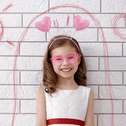 Yunsailing 48 Pcs Valentines Heart Head Boppers Headbands and Heart Shape Sunglasses for Valentine's Day Accessories in Saudi Arabia