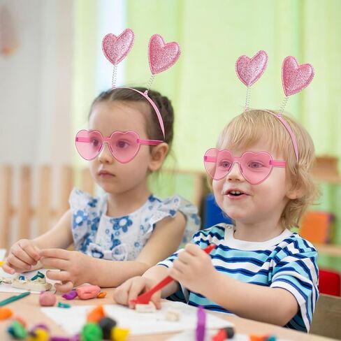 Yunsailing 48 Pcs Valentines Heart Head Boppers Headbands and Heart Shape Sunglasses for Valentine's Day Accessories in Saudi Arabia