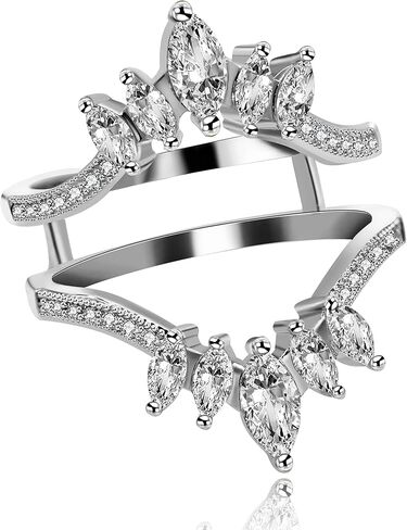 Uloveido Women's 925 Sterling Silver Marquise Cut Cubic Zirconia Wedding Engagement Ring Enhancer Y530 in Saudi Arabia