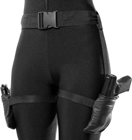 Lethal Lace: The Women's Black Widow Costume Belt with Gun Holster and Leg Accessories - Inspired by Lara Croft - Tomb Raider Costume in Kuwait