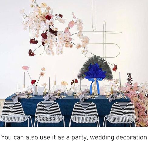 Vijiv Vintage Bridal Feather Bouquet for Wedding Bride 1920s Large Ostrich Feather Fan Peacock Bridesmaid Bouquet 20s Gatsby Wedding Bouquet Flapper Accessories in Kuwait