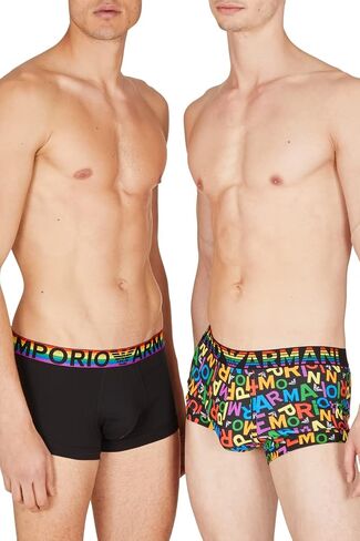 Emporio Armani Men Boxer Shorts Underwear Rainbow - Black in Saudi Arabia