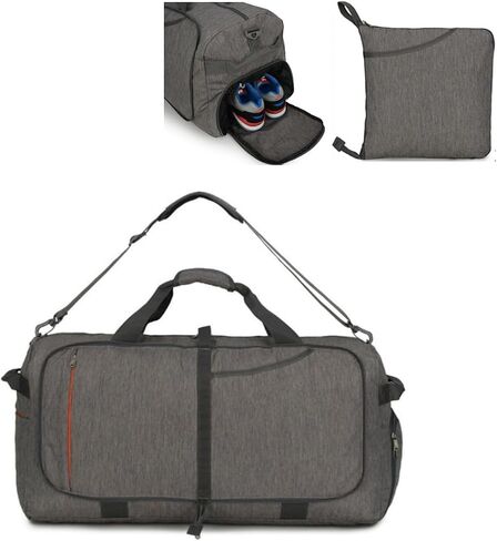 Duffle Bag Large Weekend Travel Bag, 65 Liter Foldable Travel Bag, Boarding Luggage with Shoe Pocket, Travel, Fitness, Men's and Women's Travel Bag in Saudi Arabia